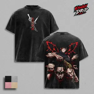 Maki Zenin Jujutsu Kaisen Shirt & Hoodie | Maki Zenin Anime Graphic Tee Hoodie Set | JJK Manga Streetwear | Vintage Washed Oversized Heavyweight Cotton T-Shirt Hoodie | Zenin Clan Maki Fan Merch Unisex Casual Wear