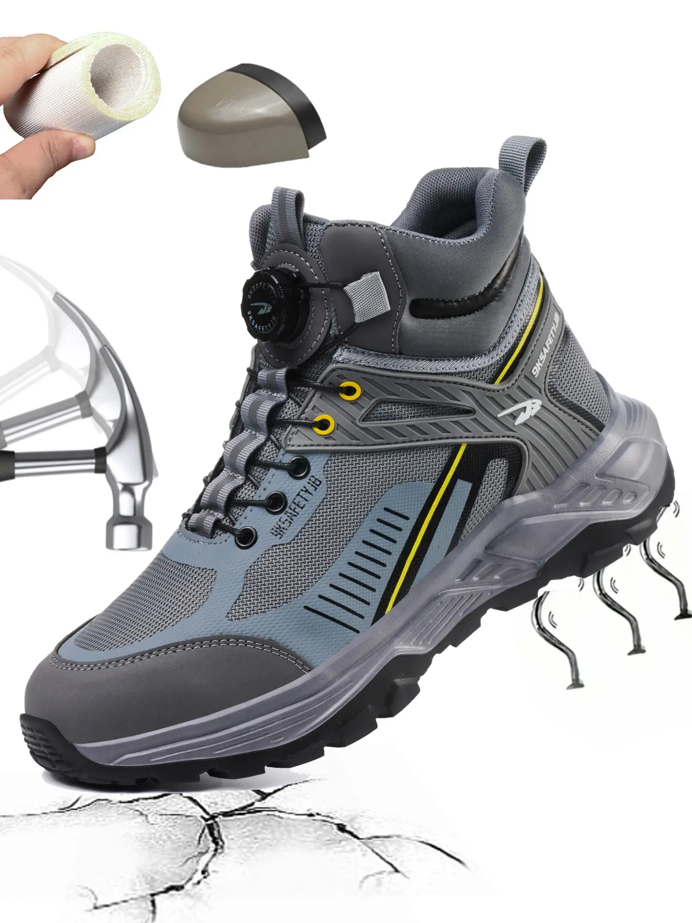 Unisex Safety Shoes, Lightweight Durable Safety Workboots, Outdoor Work Shoes, Working Shoes, Waterproof Safety Boots, Carpenter Boots for All Seasons, Ideal for Construction & Daily Use, Versatile Protective Footwear
