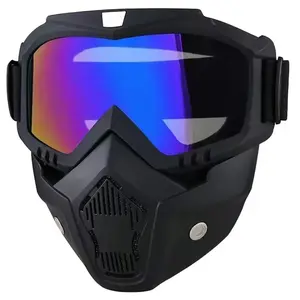 Retro Cool Skull Motorcycle Goggles - Stylish, Fog-Proof, Warm, Adjustable, Windproof Motocross Gear with Visor Lens for Bicycling, Off-Road, Outdoor Riding
