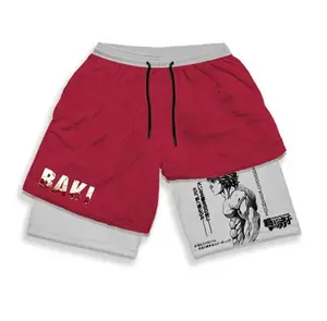 TOTAL FIGHTING Performance Shorts Summer Double Layer Beach Pants Fitness Training Pant Sports