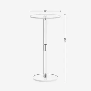 Transparent Coffee Table, Acrylic Side Table, Nordic Minimalist Creative Lucite Corner Table, Modern Small Round Clear Table, Beverage Table
