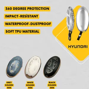 HYUNDAI 7-Button Key Fob Cover for Santa Fe, Kona, Tucson, Elantra, Ioniq 6, Sonata - Tpu Remote Case