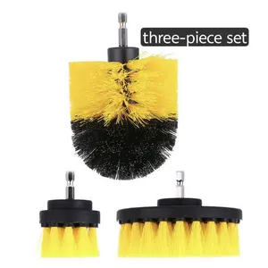 Nylon Drill Brush Accessory Set for Bathroom Cleaning - 3-Piece Heavy-Duty Cleaning Brush Set for Bathtub, Shower, Tile and Grout - Universal Household Drill Cleaning Brush - Electric Grout  Tool Kit Garage Sponges  Scrubber automotive interior cleaner