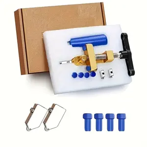 Two-In-One Manual Glass & Ceramic Cutter, Precision Diamond Blade, Ergonomic Handle, Safety Lock, 2 Spare Blades, 4 Cutting Heads