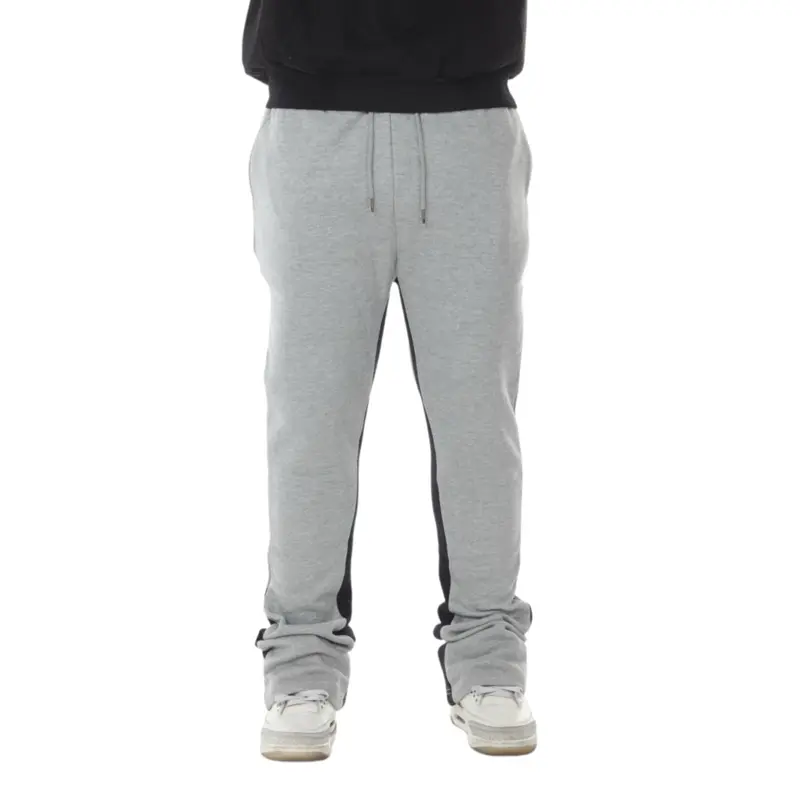 Gray and Black two toned Stacked Sweatpants
