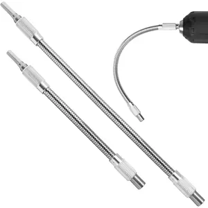 7.9" and 11.8" Flexible Drill Bit Extension, 1/4" Hex Soft Shaft 360 Degree Bendable Drill Bits Accessories, Quick Change for Home Repairs Mechanics Handymen