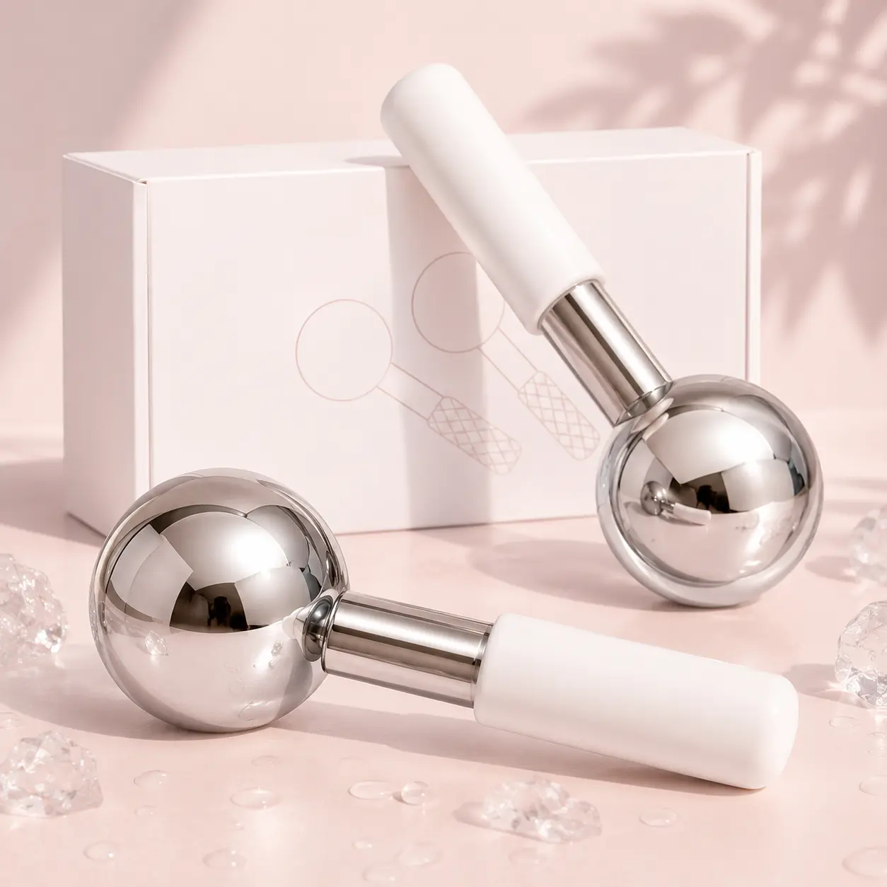 Stainless Steel Ice Ball Massage Roller for Face and Eye Therapy