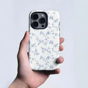 Blue & White Floral Chinoiserie Aesthetic Phone Case Compatible With IPhone 17 Air 17 Pro Max 16 Pro 15 14 Plus 13 12 Pro 11 Compatible with Samsung Galaxy S25