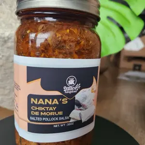 Nana's Chicktay de Morue Salted Pollock Salsa 32 Ounces Jar - Authentic Flavor in a Convenient Jar