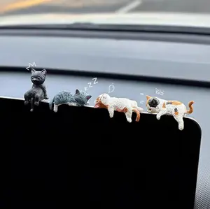 5-piece set of cute kitten decorations, creative sleeping cat dolls, home decorations, toys, cat-themed car interior and landscape decorations, cute gifts