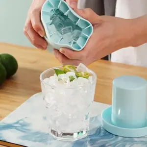 2pc silicone ice cube tray mold, easy-to-demold ice making tool, refrigerator ice cube tray, kitchen utensils and tools, household kitchenware, squeeze cup