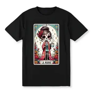Tarot Card Shirt Funny Mexican Mom Tshirt Spanish Latina Skeleton Catrina Mama TShirt Mama Tee Mothers Day Shirt, Golf Gift T-Shirt For Men and Women