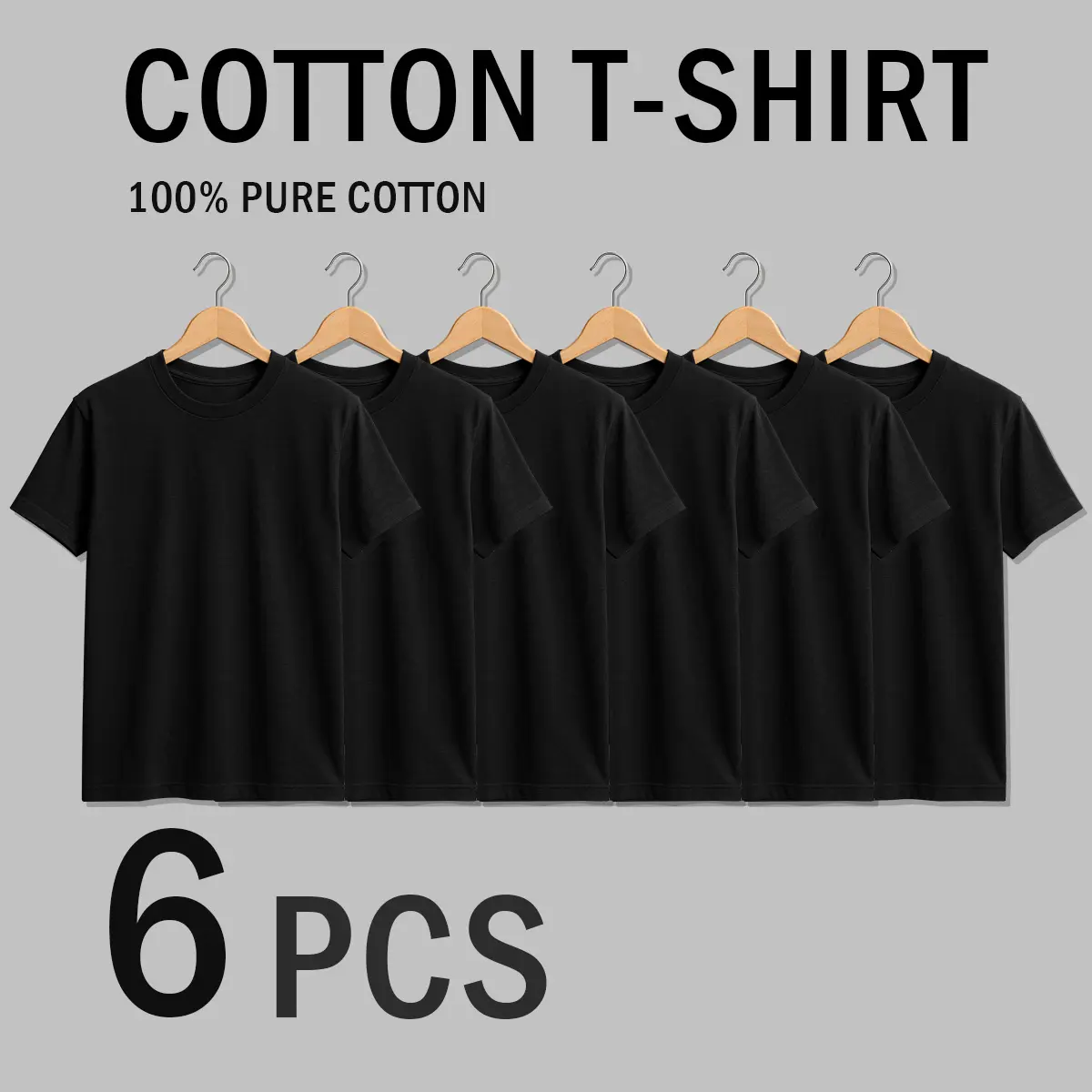 (Economy Pack) Men's Solid Color Base Undershirts - 100% Cotton Timeless Crewneck Tees, Heavy-Duty Workwear & Daily Casual Tops