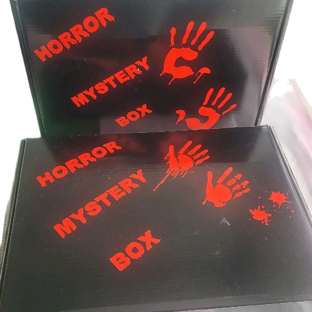 Large Horror Mystery Boxes with Stickers - Curated Spooky Surprise Boxes for Horror Enthusiasts