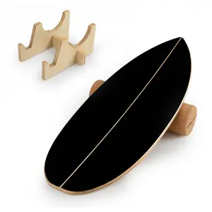 Wooden Balance Board Trainer, 11-Ply Birch Wood Wobble Board with Cork Roller, 330LBS Capacity for Core Training, Surf, Skate & Home Gym fathersdaygift