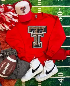 Texas Sweatshirt | Raider Red Collage Sweatshirt  | WreckEm Tech Sweatshirt | Texas Tech Football Graphic Tee