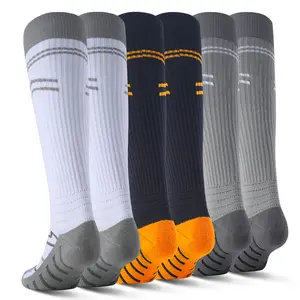 Men’s professional soccer socks, 3-pack—not only offering professional anti-slip cushioning but also featuring sweat-wicking breathable mesh, plus sports socks with a moisture-absorbing towel sole for strong support and breathability.