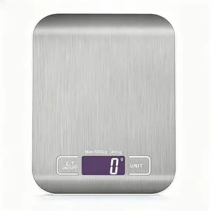 Digital Kitchen Scales Food Scale with stainless steel Platform Electronic Cooking Backlit LCD Display Multifunction for Home and Office Use 5kg/11lb Capacity (battery not include)