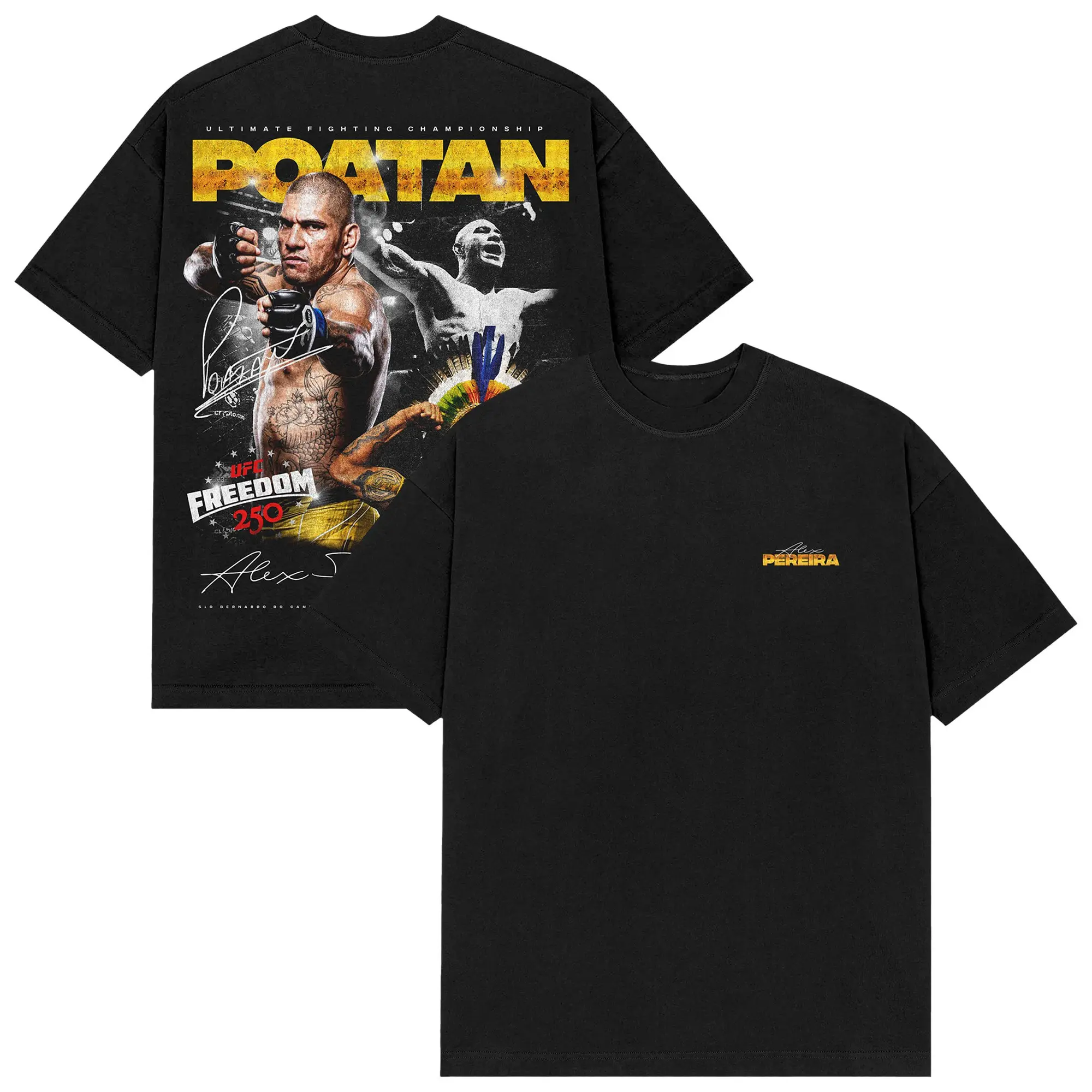 Alex Pereira Poatan UFC 250 T-Shirt, MMA Champion Graphic Tee, Fighter Streetwear, Unisex Cotton Black Shirt for Fans USA Style