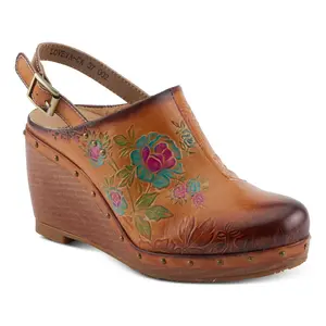 L'Artiste by Sp ring Step Leath er Clog Wedges - Loveya