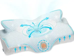 Elviros Cervical Memory Foam Pillow Ergonomic Support for Neck Pain Relief