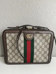 Pre-owned GUCCI Canvas Crossbody Bags Supreme Ophidia Camera Bag Crossbody