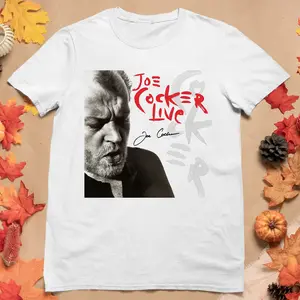 Joe Cocker Live Album Cover Signature Cotton White Unisex S-4xl T-shirt Ne1738538