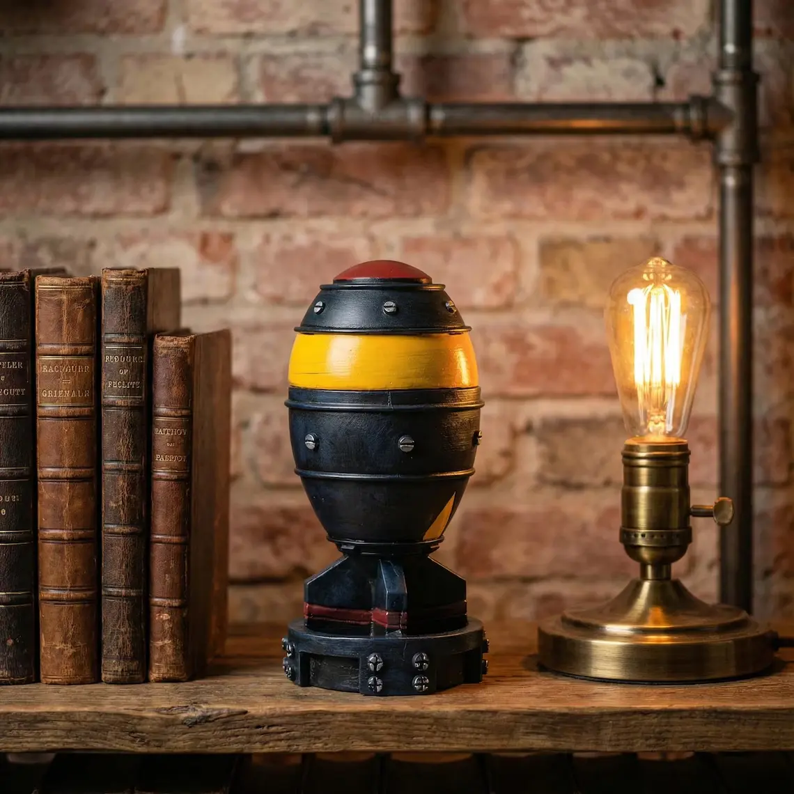 3D Openable Resin Nuclear Bomb Desktop Decoration Mini Statue Model & Storage Box Rocket Sculpture Style for Home Decor Halloween Addition Lightweight Ornaments Figurine