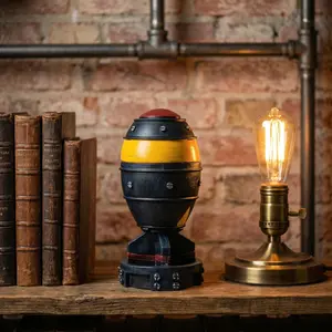 3D Openable Resin Nuclear Bomb Desktop Decoration Mini Statue Model & Storage Box Rocket Sculpture Style for Home Decor Halloween Addition Lightweight Ornaments