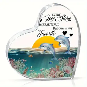 Dolphin Charm - Heartwarming Acrylic Desktop Decor - Premium Birthday & Exchange Gift for Bedroom, Kitchen, Living Room, Office - Timeless Unique Ornament
