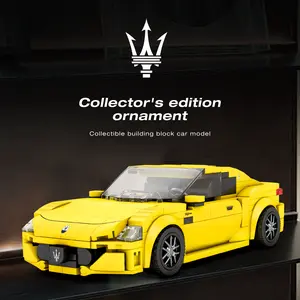 Reobrix Collector's Edition Yellow Sports Car Building Blocks Set 384 Pieces Classic Collectible Model for Boys Ages 8-14 Ideal Gift for Special Occasions