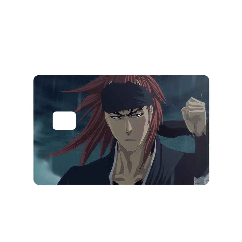 Bleach Anime Renji Abarai TYBW Credit Debit EBT Chip Card Vinyl High Gloss Cover Sticker Decorative Waterproof Stain Resistant