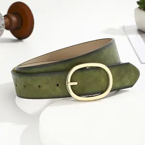 Women Leather Belt Set – Classic Solid & Leopard Print Waist Belts with Gold Buckle, Trendy Outfit Accessories for Jeans & Dresses