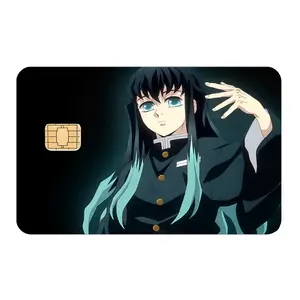 Demon Hunter Debit Card Skin Cover, Muichiro Tokito Credit Card Sticker, Lightning Style Card Cover, Ultra Thin Waterproof Scratch Resistant, Gift for Anime Fans