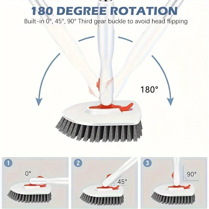 3 in 1/4 in 1 tile bathtub floor brush with 52 "adjustable long handle shower cleaning brush and 3 removable replacement brush h