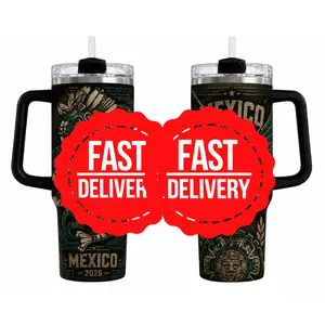 Mexico 2026 Football Insulated Mug 40oz – a mug for fans of the world's biggest football festival, an insulated travel mug with a handle.