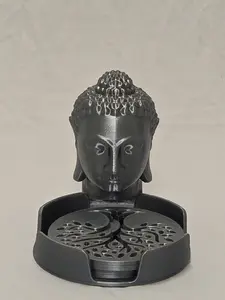Coaster Holder Set with 4 Family Tree 3D Designs and Buddha Bust 3D Print in PLA Material for Home Decor Elevate Your Table Setting