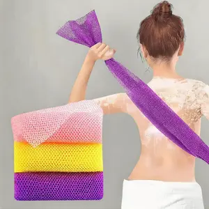 3 Pack African Mesh Exfoliating Back Scrubbers, Dual-Sided Bath Towels, Body Sponge Loofah Cloth, Exfoliating Bath Washcloth, Shower Use, Skin Care Tools, Exfoliating Net Sponges
