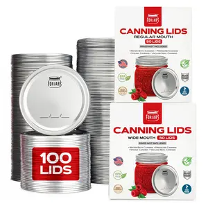 Forjars® - 100 Count: 50 Regular Mouth + 50 Wide Mouth Canning Lids