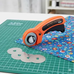 Professional Fabric Cutting Tool Set - 6-Piece Kit with Tungsten Steel rotary Blade, Flat cutter, Leather Scorer. Quick-Change Magnetic Blades for Tailoring, Trimming, crafts 7 home repairs.