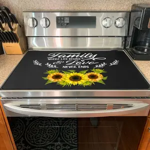 Sunflower Pattern Stove Top Cover - Heat Resistant, Dishwasher Safe, Scratch-Proof, and Expands Cooking Space