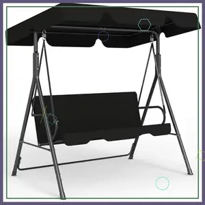 Outdoor Patio Swing Chair with Adjustable Canopy
