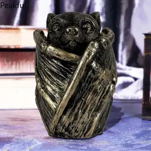 Gothic Resin Bat Jewelry Organizer, Popular Mystical Room Decor Ornament, Multi-functional Jewelry Holder for Gothic Lovers, artistic bat silhouette & space-saving layout, great for bedroom decor, study table display,  daily jewelry tidy storage