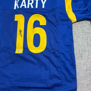 Josh Karty Signed Autograph Custom Jersey Number 16 Blue with Yellow Accents Sports Memorabilia