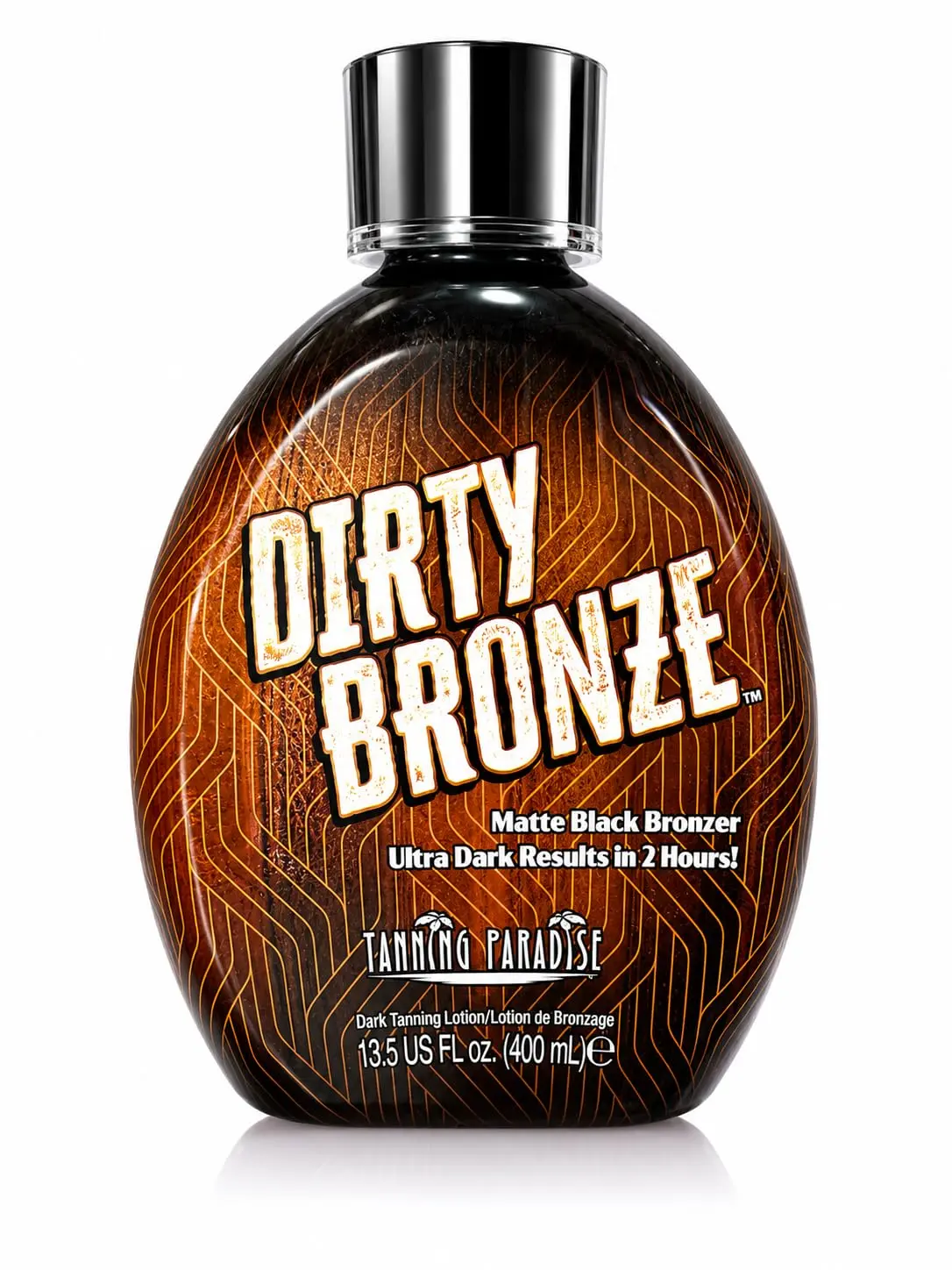 Tanning Paradise Dirty Bronze Indoor Tanning Lotion, Matte Black Bronzer, Ultra Dark Tan Accelerator, Visible Results in 2 Hours, Coconut Oil, Shea Butter & Tattoo Protection, 13.5 Oz