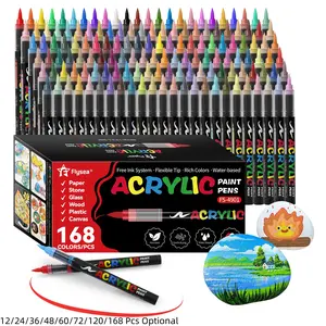 Acrylic Paint Marker Pen Set, 1 Box Waterproof Marker Pen for Rock, Wood, Fabric, Canvas, Glass, DIY Crafts, Art Supplies, Acrylic Markers