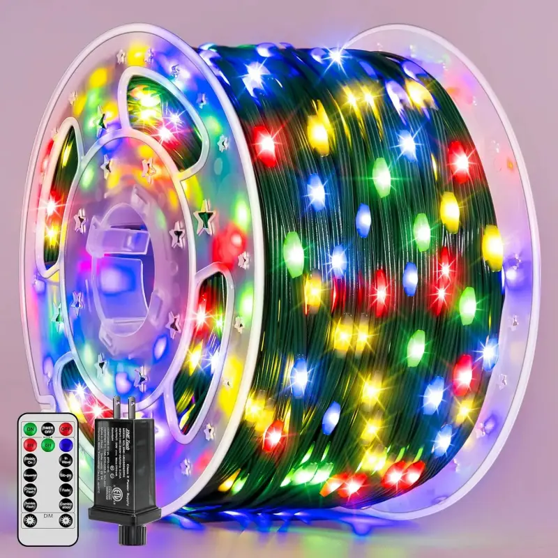 Christmas Lights 1200 LED 394 FT,  Outdoor String Lights with Remote and Timer, Christmas Tree Lights with 8 Modes Dimmable, Fairy Lights for Holiday Decor (Multicolor)
