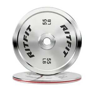 RitFit Silver Steel Strip Olympic Plates 2-Inch