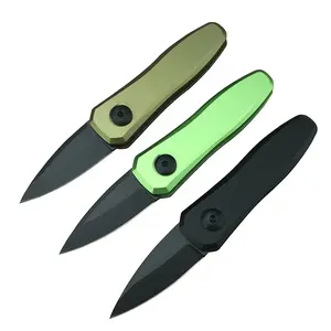 K7500 Small Tactical Folding Knife - Aviation Aluminum Alloy Handle, High Hardness Stainless Steel Blade, 12.8cm Total Length, 50g Weight - Outdoor Camping Survival Tool, Ideal Gift + Portable Gas Grill Burner + Side Table Cot + Titanium Shovel Wrench