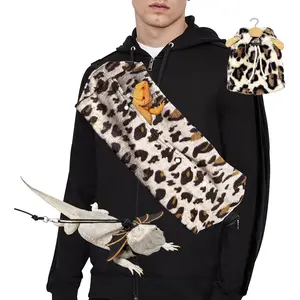Bearded Dragon Lizard Leash Harness 3-Piece Set,Reptile Small Pet Backpack,3 Size Pack Adjustable Bearded Dragon Harness and Soft Comfortable Lizard Vest -Leopard Pattern